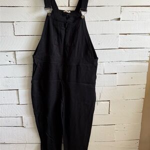 Orange Creek Women's Black Cotton Overalls